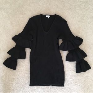 Odemai Black Bell Sleeve Sweater Size 1